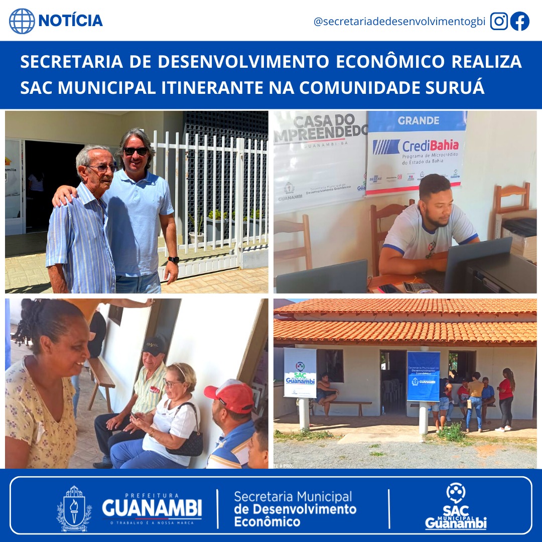 Secretaria de Desenvolvimento Econômico realiza SAC Municipal Itinerante na Comunidade Suruá