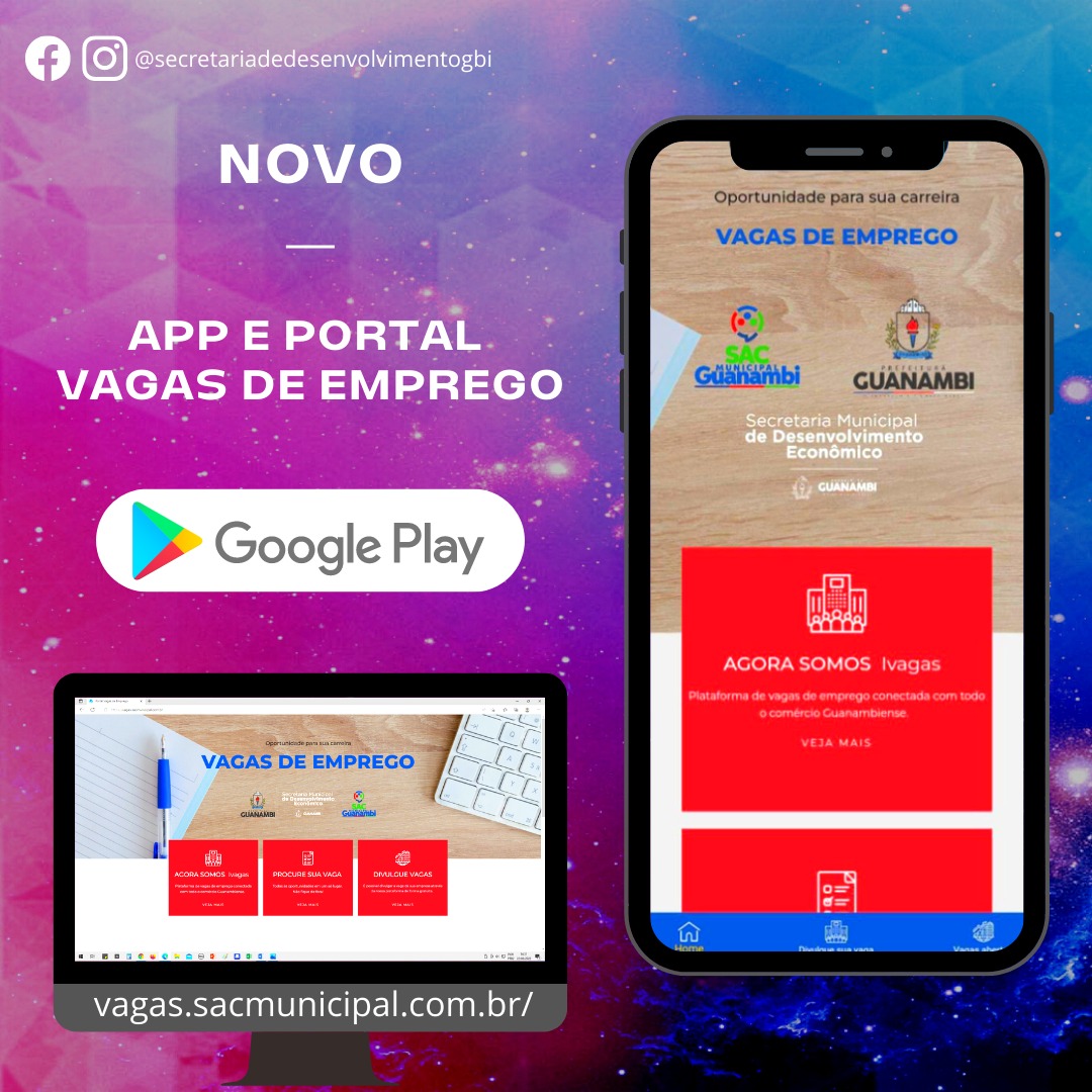 Secretaria de Desenvolvimento Econômico de Guanambi lança plataformas digitais do Balcão de Empregos